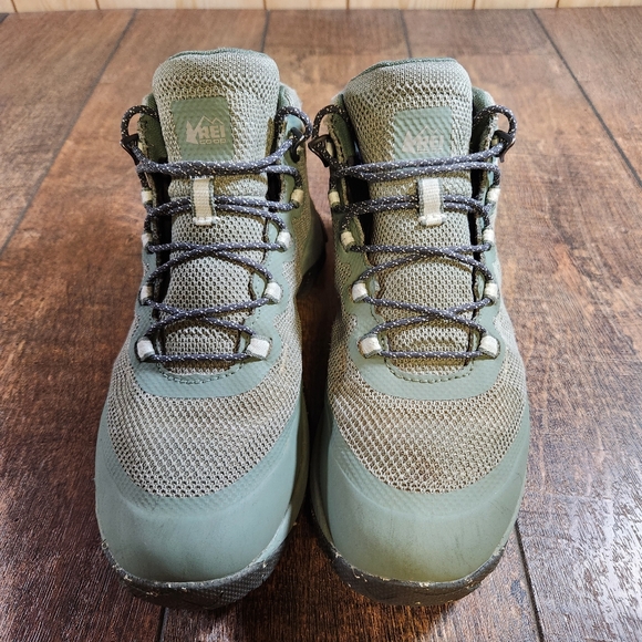 REI Co-Op Flash Hiking Boots Green Women's 7.5 Outdoor Waterproof Lightweight - Picture 4 of 11